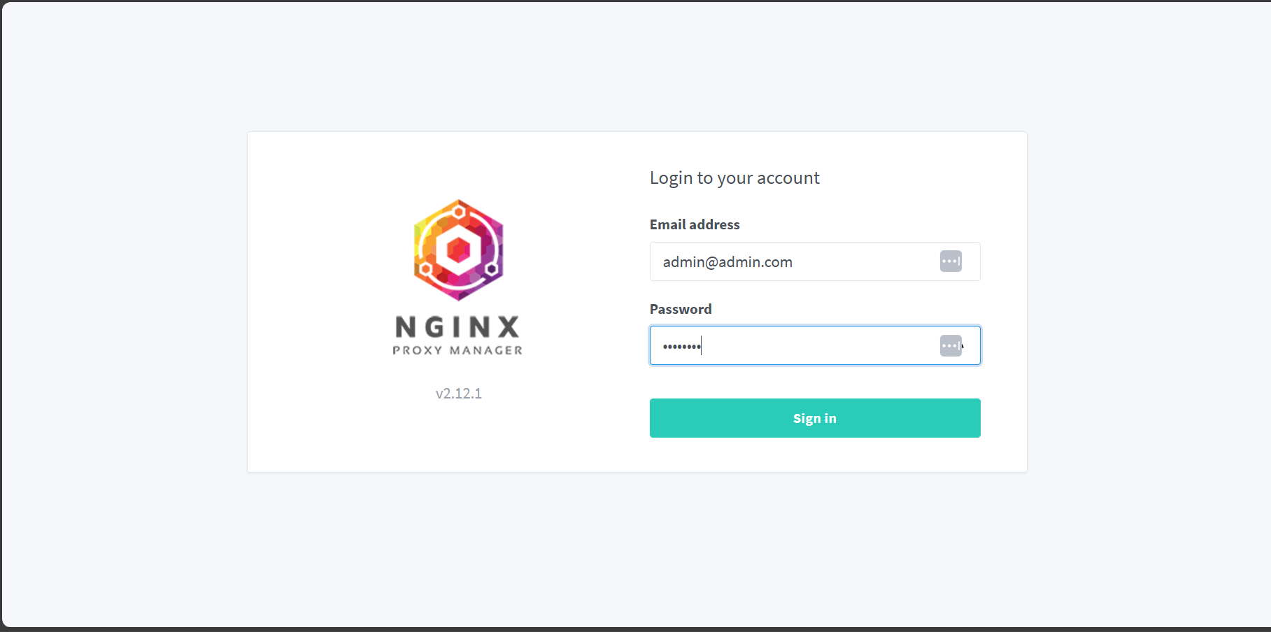 nginx proxy manager login